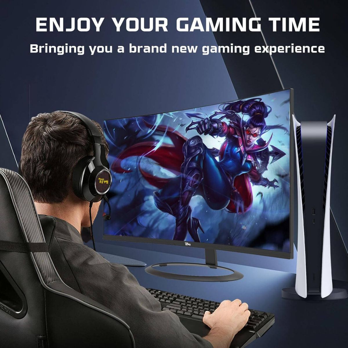 Twisted Minds TM32CFHD180VA Curved Gaming Monitor – 32″ FHD VA, 180Hz, 1ms, R1500 Curved Display