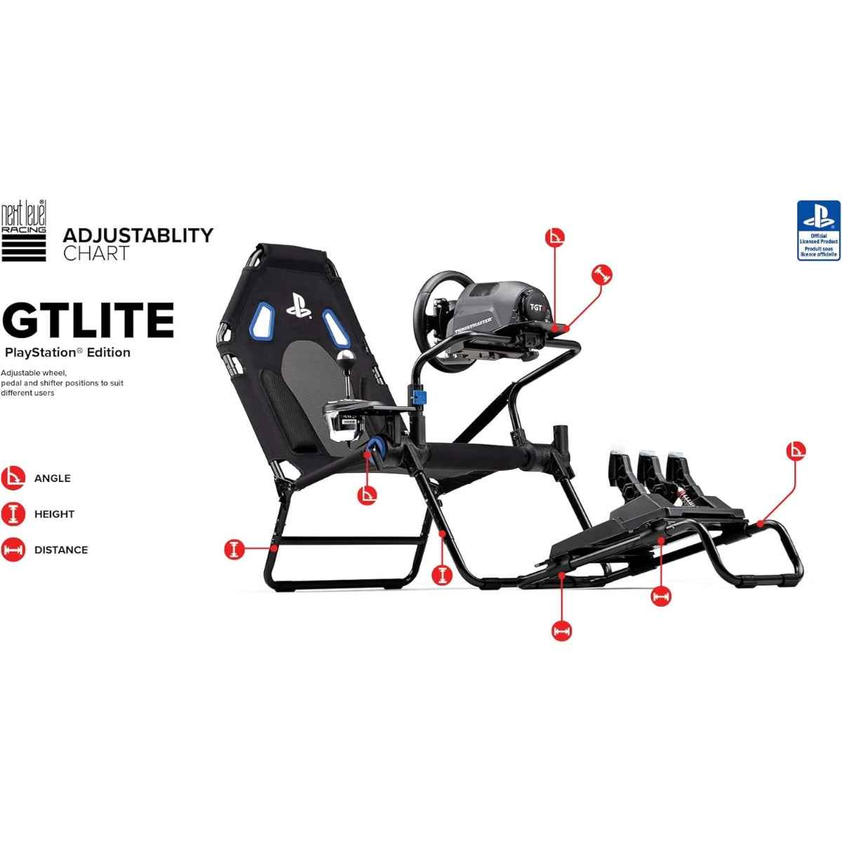 Next Level Racing GT Lite PlayStation Edition Cockpit – Compact, Foldable