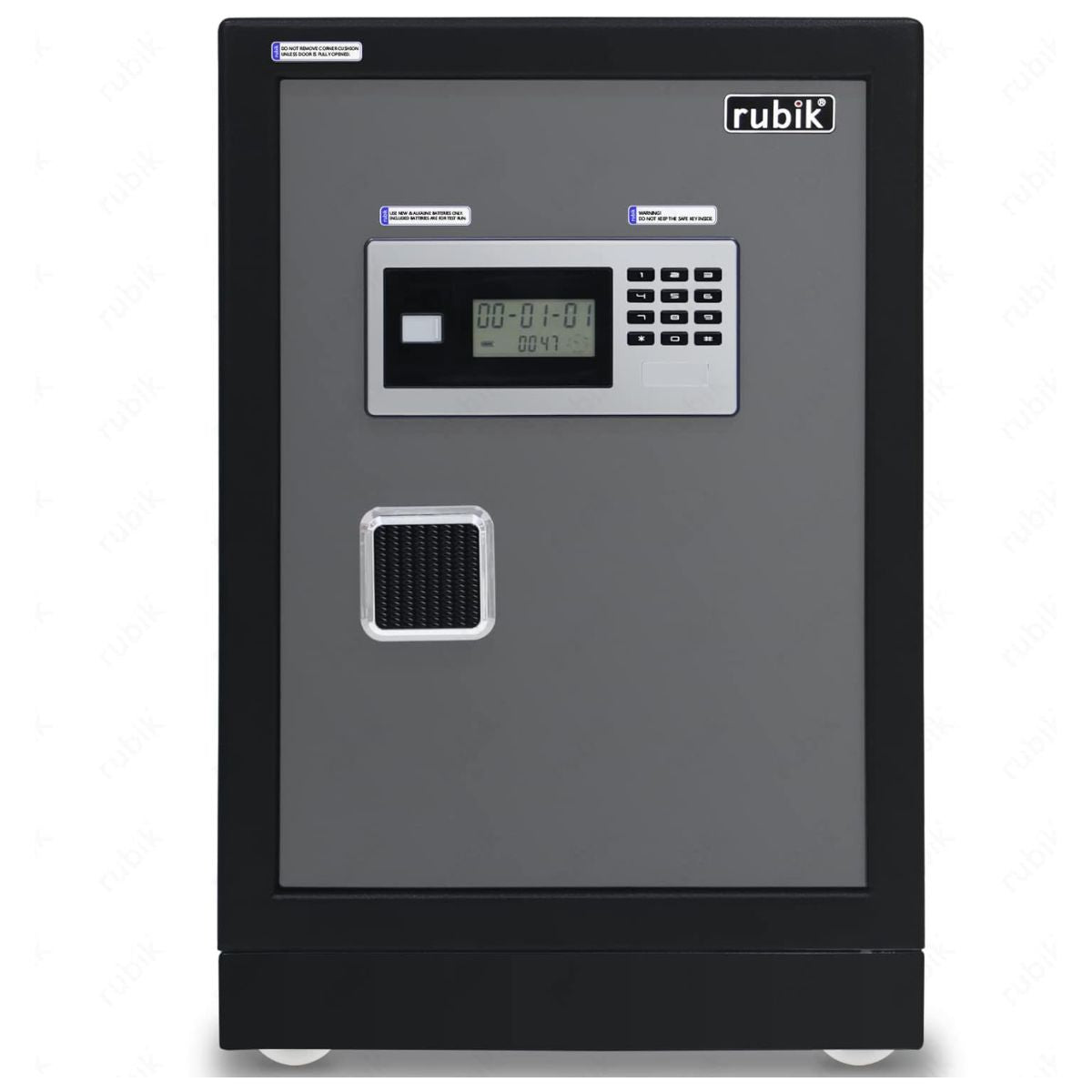 Rubik Large Executive Digital Safe Box, Dual Security Lock (60x40x35cm) Black/Grey - RB53XTD