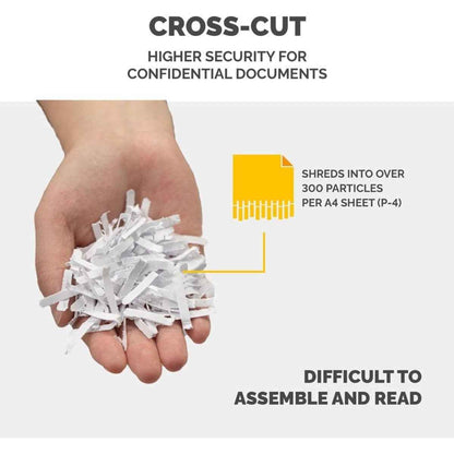 Fellowes Powershred 325ci Cross-Cut Shredder, 83L Bin Capacity, 4x38mm Cross-Cut, P-4 Security Level, Shreds Up to 24-Sheets, SiltenShred & Patented SafeSense Technology, Black