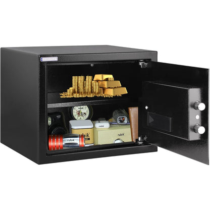 Rubik Large Safe Box with Digital Keypad & Key Lock – 30x38x30cm, Black / White | RB30EG-B / RB30EG-W