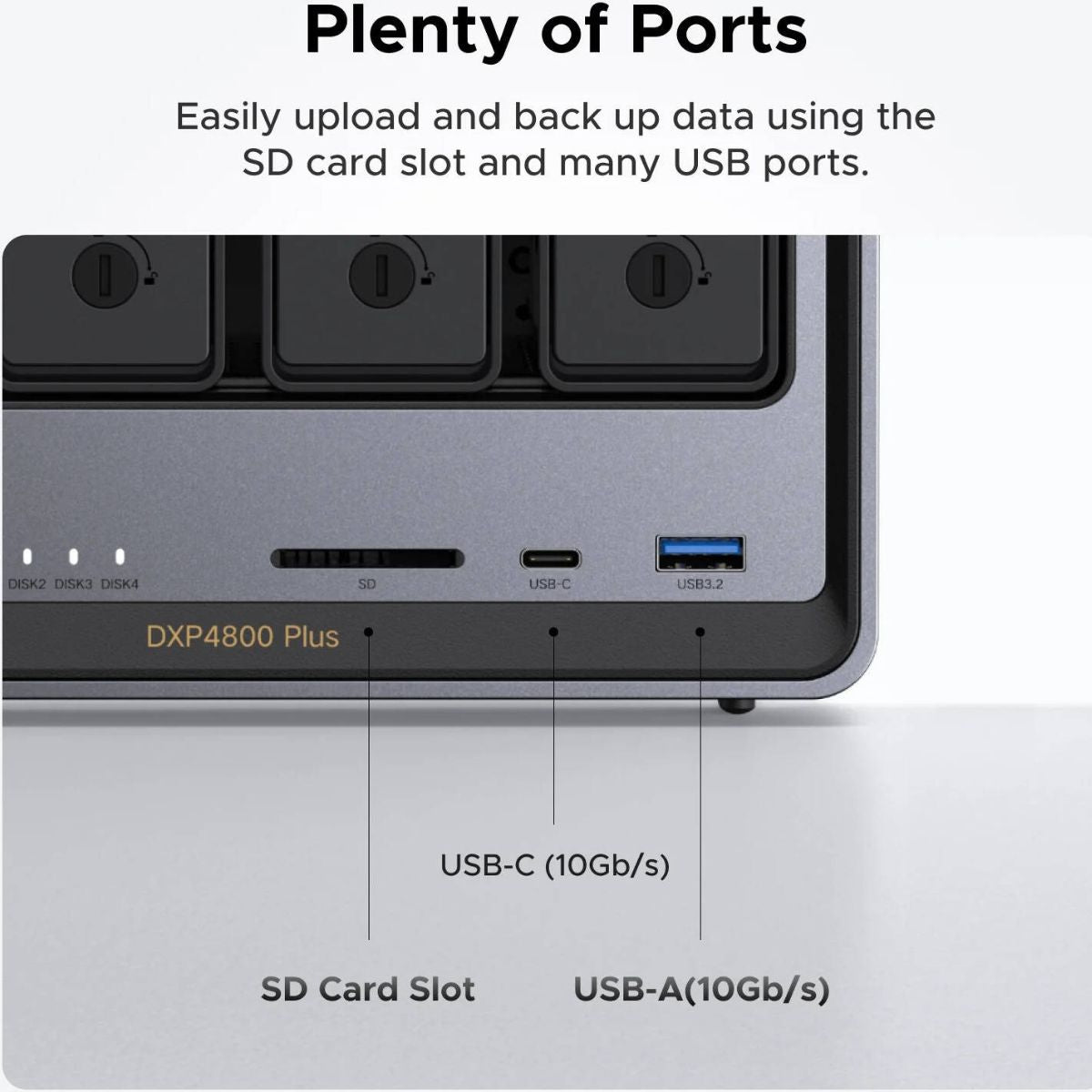 UGREEN NASync DXP4800 Plus 4-Bay Desktop NAS – Intel Pentium Gold 8505, 136TB, 10GbE (Diskless)
