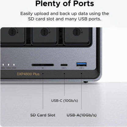 UGREEN NASync DXP4800 Plus 4-Bay Desktop NAS – Intel Pentium Gold 8505, 136TB, 10GbE (Diskless)