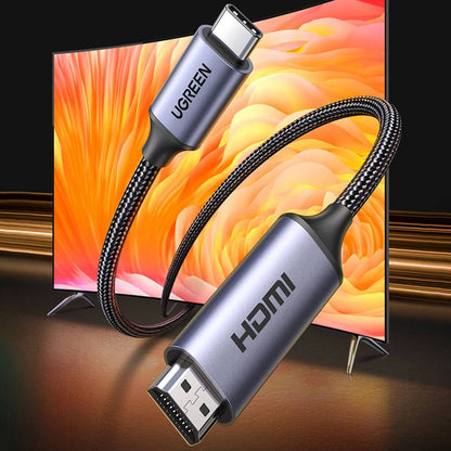 UGREEN CM565 USB-C to HDMI 2.1 Cable | 8K @ 60Hz | Mirror & Extended Mode | 1.5m | Grey | 90451