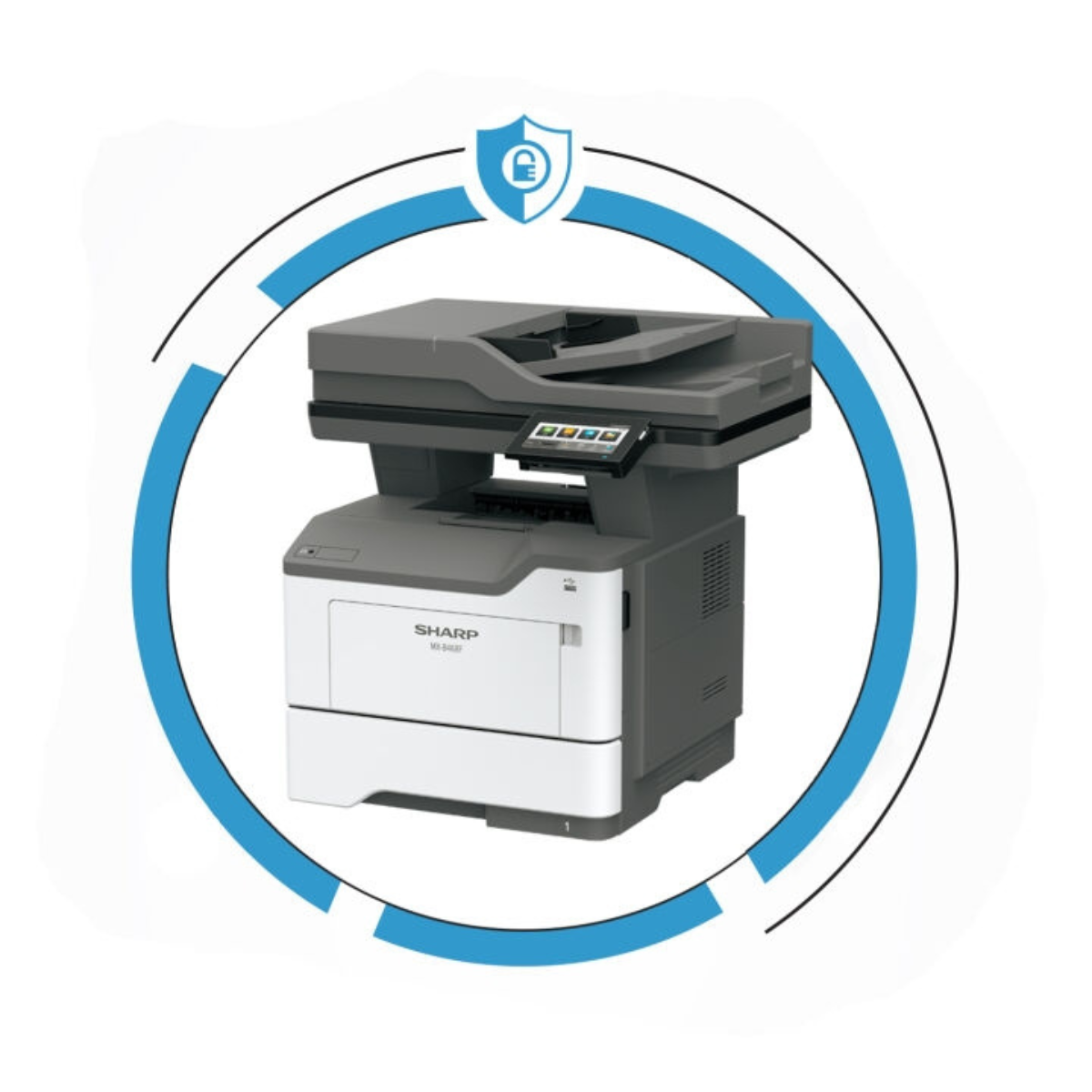 Sharp MXB468F A4 Monochrome B/W Multifunction Printer Copy Print Scan Fax, 44ppm, 1200 dpi
