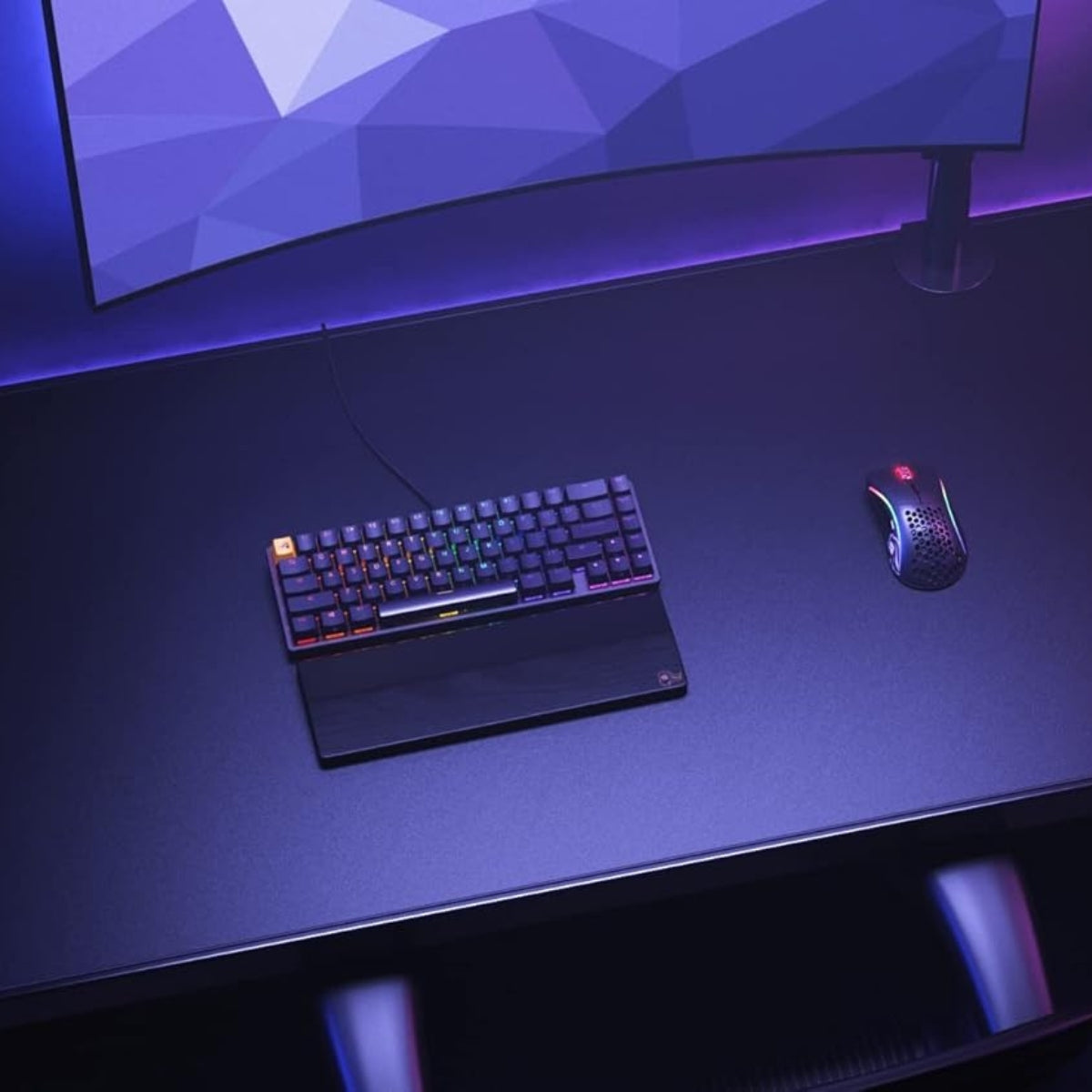 Glorious 3XL Extended Gaming Mouse Pad/Mat, Long Black Cloth, Mousepad, Stitched Edges, 48x24 |Black