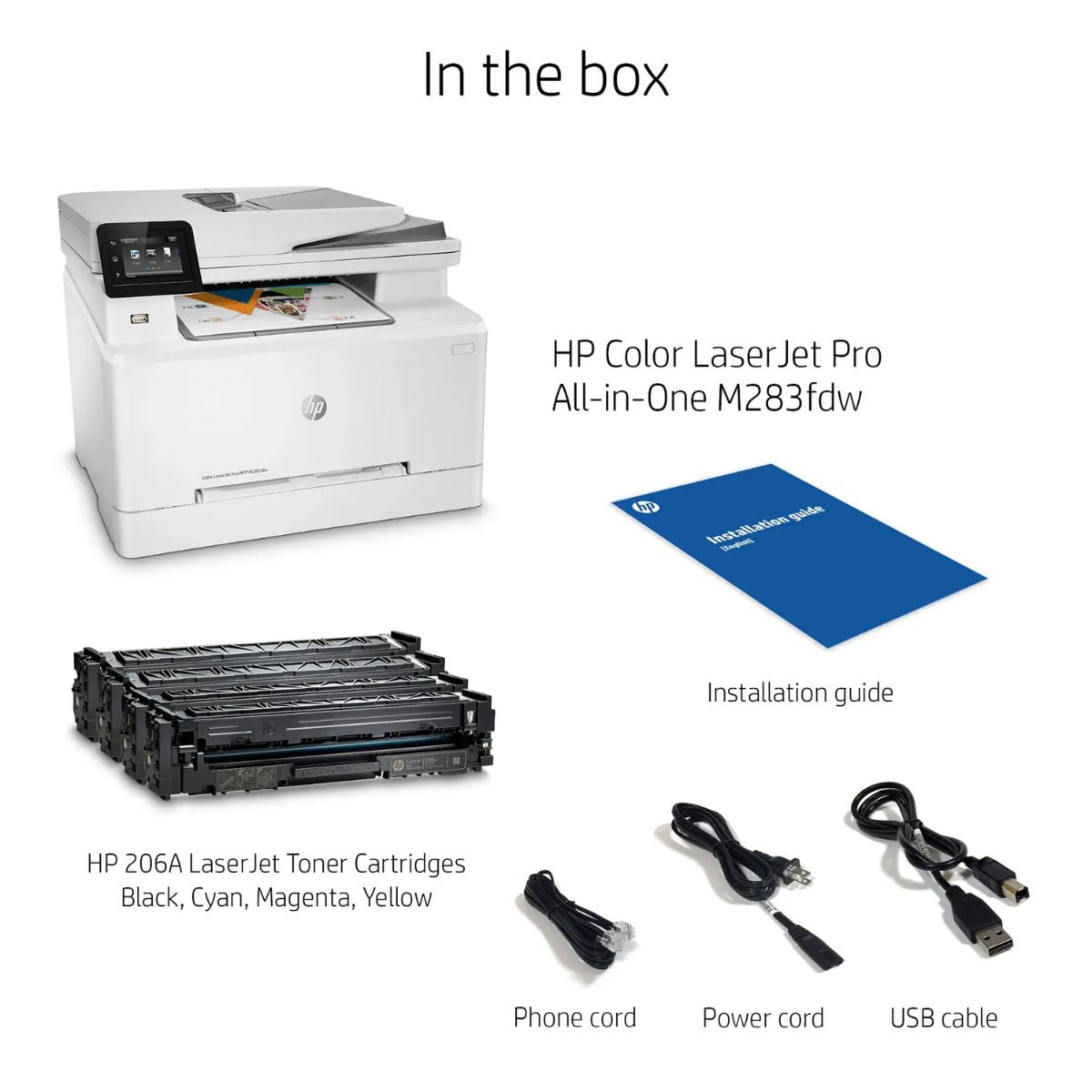 HP Color LaserJet Pro MFP M283fdw | All-in-One Color Laser Printer | Wi-Fi | Duplex Printing | 7KW75A | Compatible Toner Included