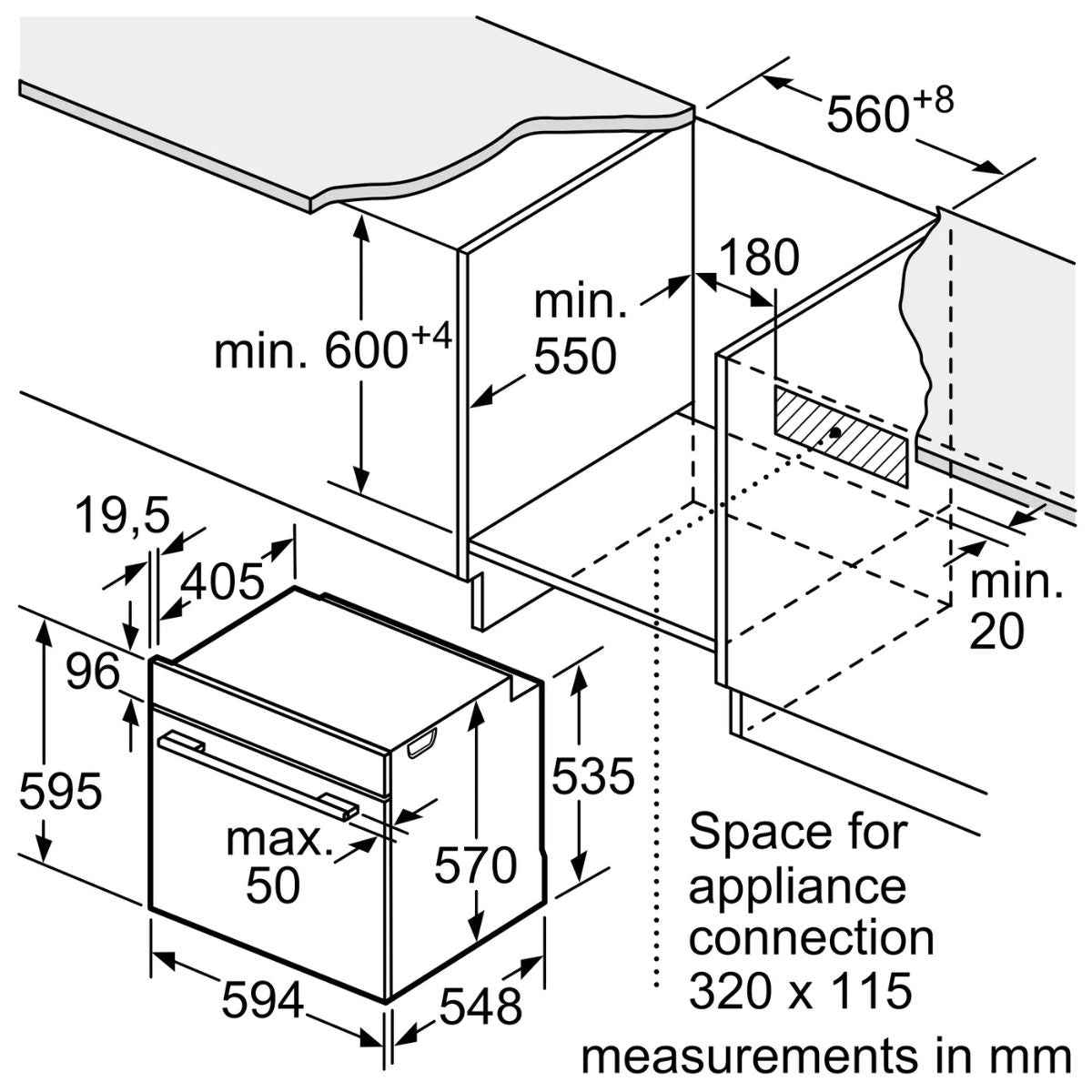 Siemens iQ300 Built-in Electric Oven (60×60cm, HR232GES3M)