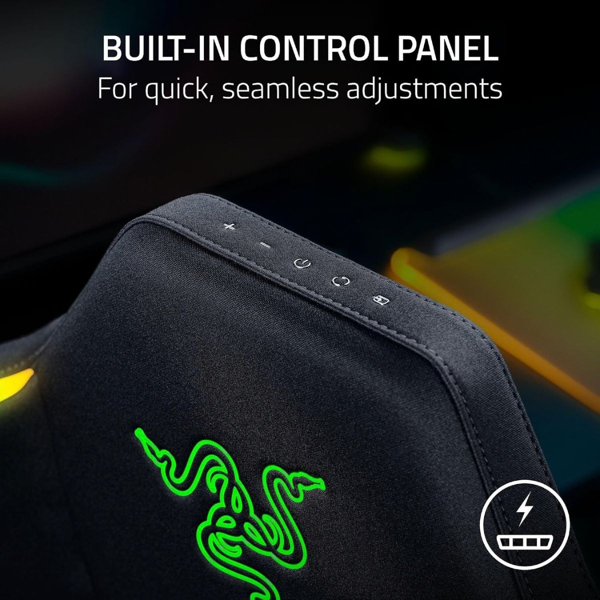 Razer Soma Chroma Wireless RGB Gaming Chair | Fabric Ergonomic Computer Chair | Chroma RGB Lighting | Built-in Lumbar Support | 155° Recline | Black