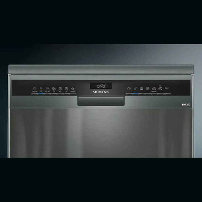 Siemens iQ300  60cm Free Standing Dishwasher – Black Inox, 14 Place Settings, Home Connect (SN23HC65MM)