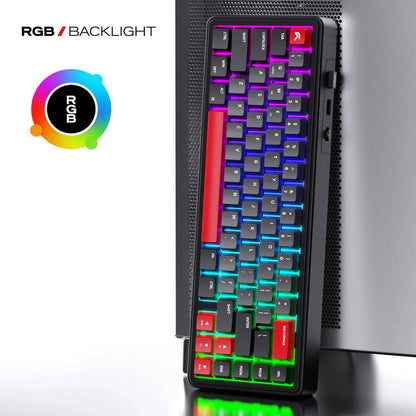 Cybeart Akula 65 Signature Edition Gaming Keyboard – 65% Compact Layout, Pre-Lubed Mechanical Switches, Hot-Swappable Keys, RGB Backlighting, Tri-Mode Connectivity