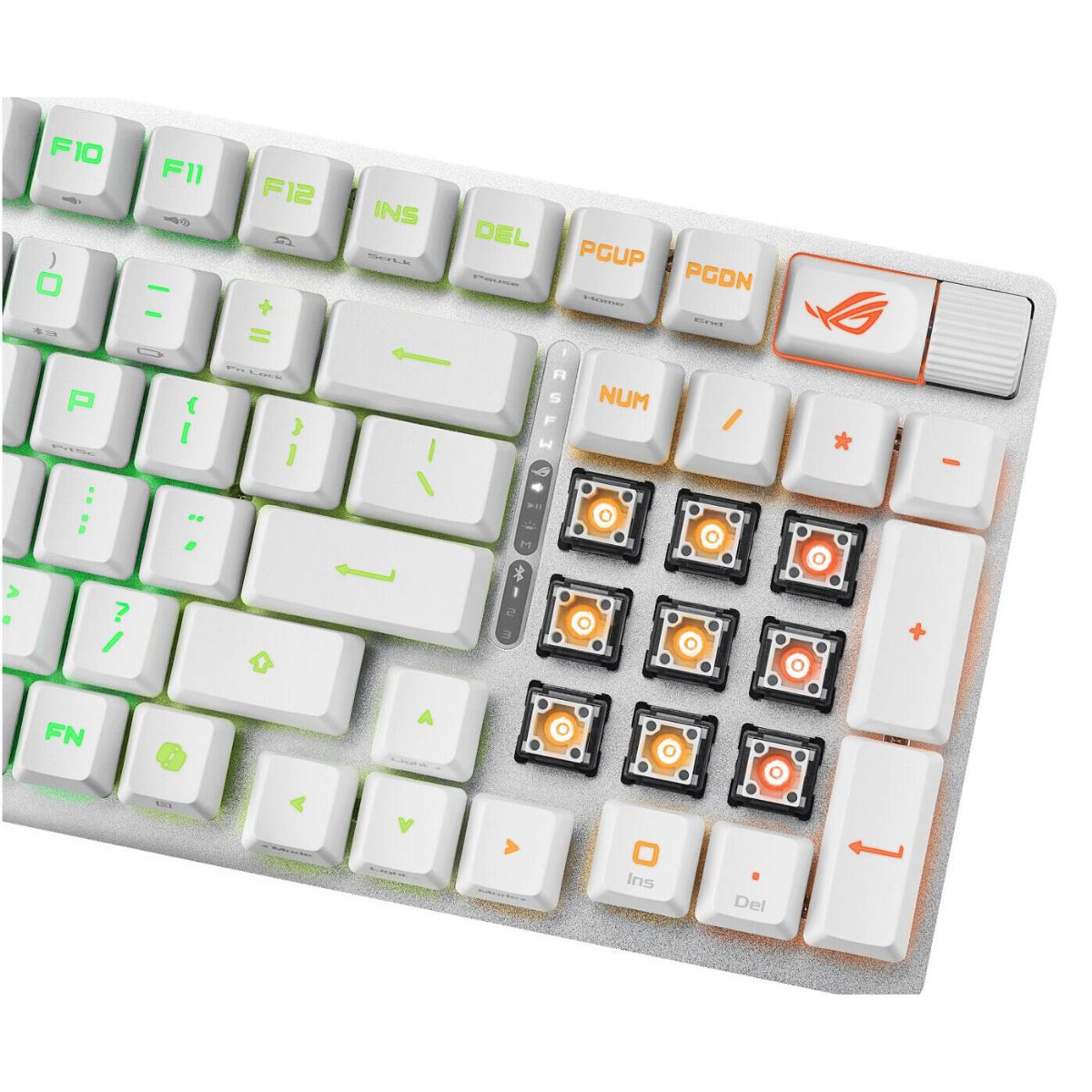 Asus ROG Strix Scope II 96 RX Wireless Mechanical Keyboard, RX Optical Switch, Sound-Dampening Foam, ABS Keycaps, Tri-Mode Connectivity, English - Arabic Layout, White | 90MP03S2-BKCA10