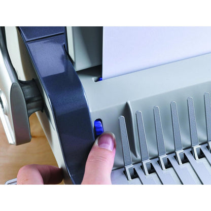 Fellowes Quasar+ 500 Manual Comb Binding Machine | 25 Sheet Punch Capacity | 500 Sheet Binding Capacity | 50mm Comb Size | Heavy-Duty Office Binder | Grey