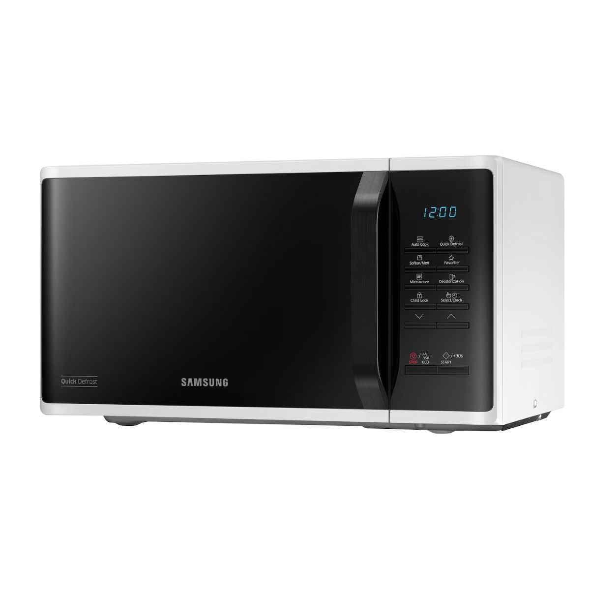 Samsung Solo Microwave Oven – 23L, 800W, with Quick Defrost, White | (MS23K3513AW)