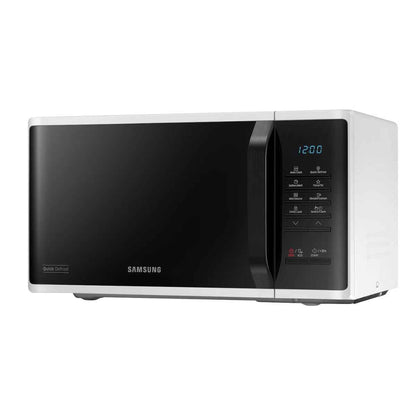 Samsung Solo Microwave Oven – 23L, 800W, with Quick Defrost, White | (MS23K3513AW)