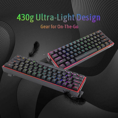 Redragon FIZZ K617 Mechanical Gaming Keyboard,  60% Wired, 61 Keys, Full-Transparent Design, RGB Backlighting, Linear Switches, Hot-Swappable, Pro Software