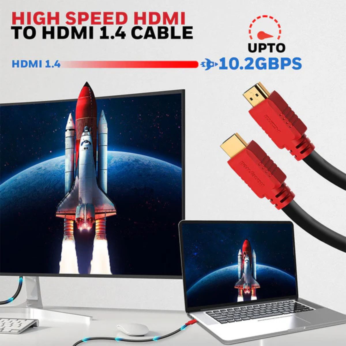 Honeywell High-Speed HDMI v1.4 Cable with Ethernet, 3 Mtr (9.84 ft), 10.2GBPS,Supports 3D/4Kx2K Ultra HD Resolution, for All HDMI- Enabled Devices