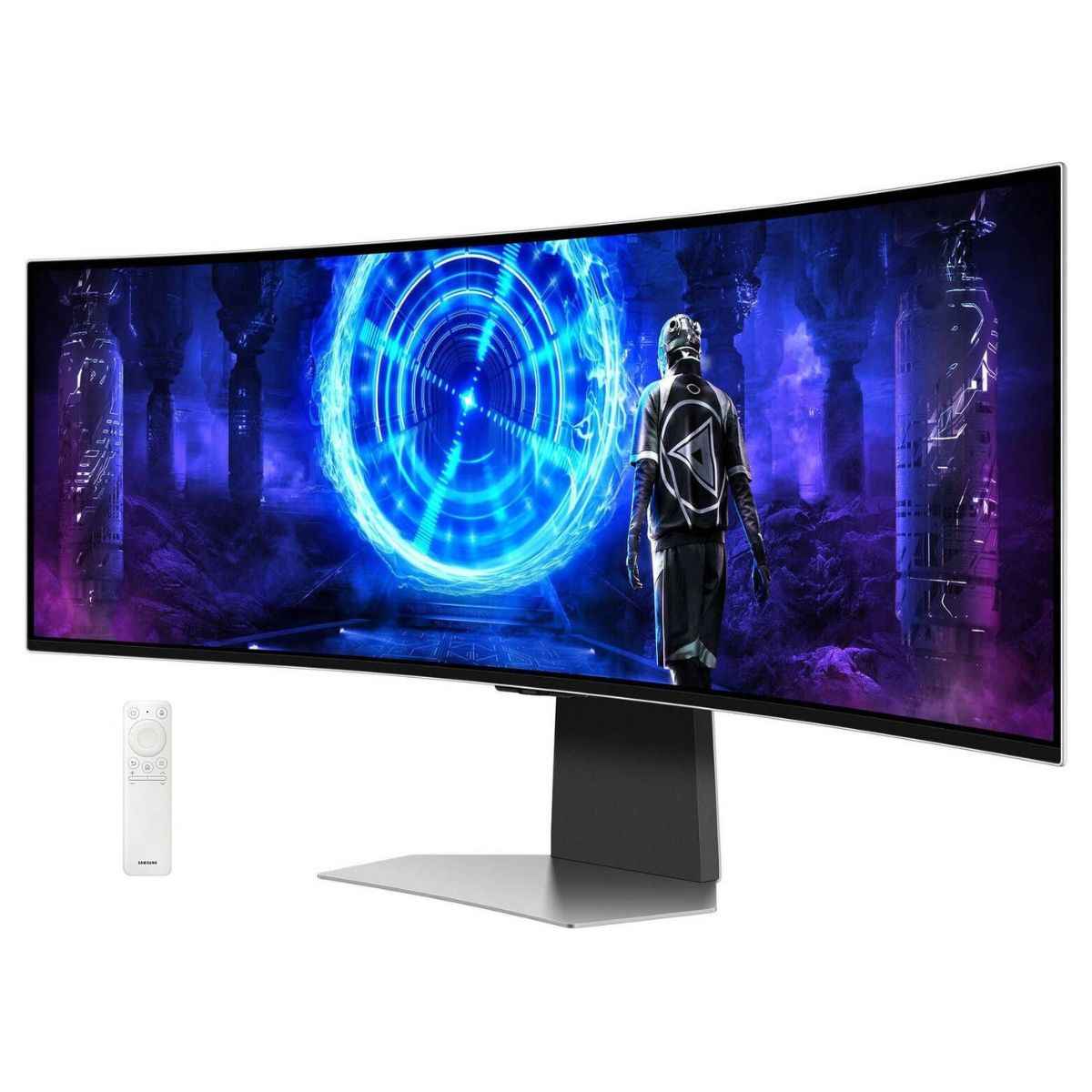 Samsung Odyssey G95SD G9 Gaming Curved Smart Monitor, 49" OLED Display, DQHD Resolution, 240Hz Refresh Rate, 0.03 (GtG) Response Time, FreeSync Premium Pro & G-Sync, White