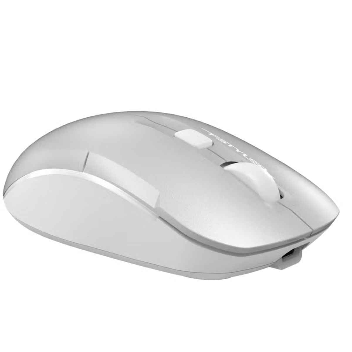 A4Tech Fstyler FB26CS Air2 Wireless Mouse – Dual Mode (BT + 2.4G), Rechargeable, Desk + Air Control, White Backlit