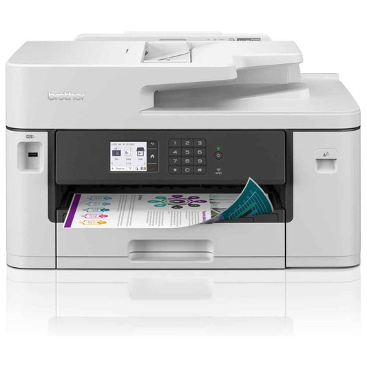 Brother Professional A3 Wireless AIO Inkjet Printer, 1200 4800 dpi Resolution, 28 ppm Print Speed, 2 Sided Printing, Up to 250 Sheet Input, Printer/Scanner/Copier, USB 2.0, White | MFC-J2340DW
