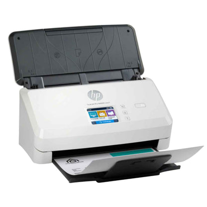 HP ScanJet Pro N4000 SNW1 Sheet Feed Scanner, Up to 600 dpi Scan Resolution, 50 Sheets Document Feeder Capacity, 4,000 Page Duty Cycle, Support Ehternet, WiFi & WiFi Direct, White | 6FW08A