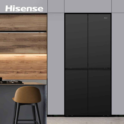 Hisense 561L Side-by-Side Cross Door Refrigerator, RQ561N4AB1 - Black - Dual-Tech Cooling, WIFI-Mode, Inverter Compressor, Multi Air Flow