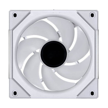 Lian Li SL-Infinity 120 RGB UNI Fan – Infinity Mirror Design, 2100 RPM, 61.3 CFM Airflow, PWM, Fluid Dynamic Bearing, Pack of 3 | Black / White
