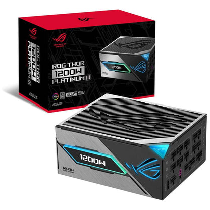 Asus ROG Thor 1200W Platinum III Fully Modular Power Supply, 80 PLUS Platinum Efficiency, Active PFC, ATX 3.1 Standard, Cybenetics Lambda A++ Certification