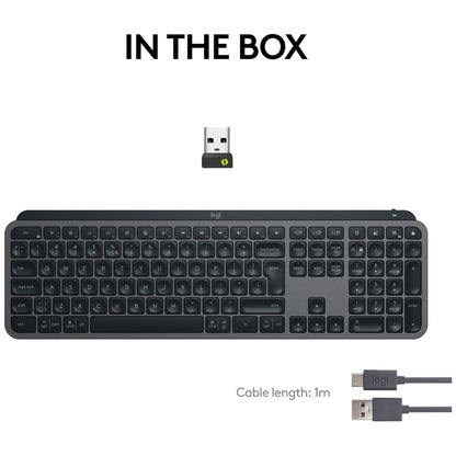Logitech MX Keys S Wireless Keyboard | Low Profile | Backlit | Bluetooth | USB-C | Programmable Keys | AR Layout | Graphite | 920-011595