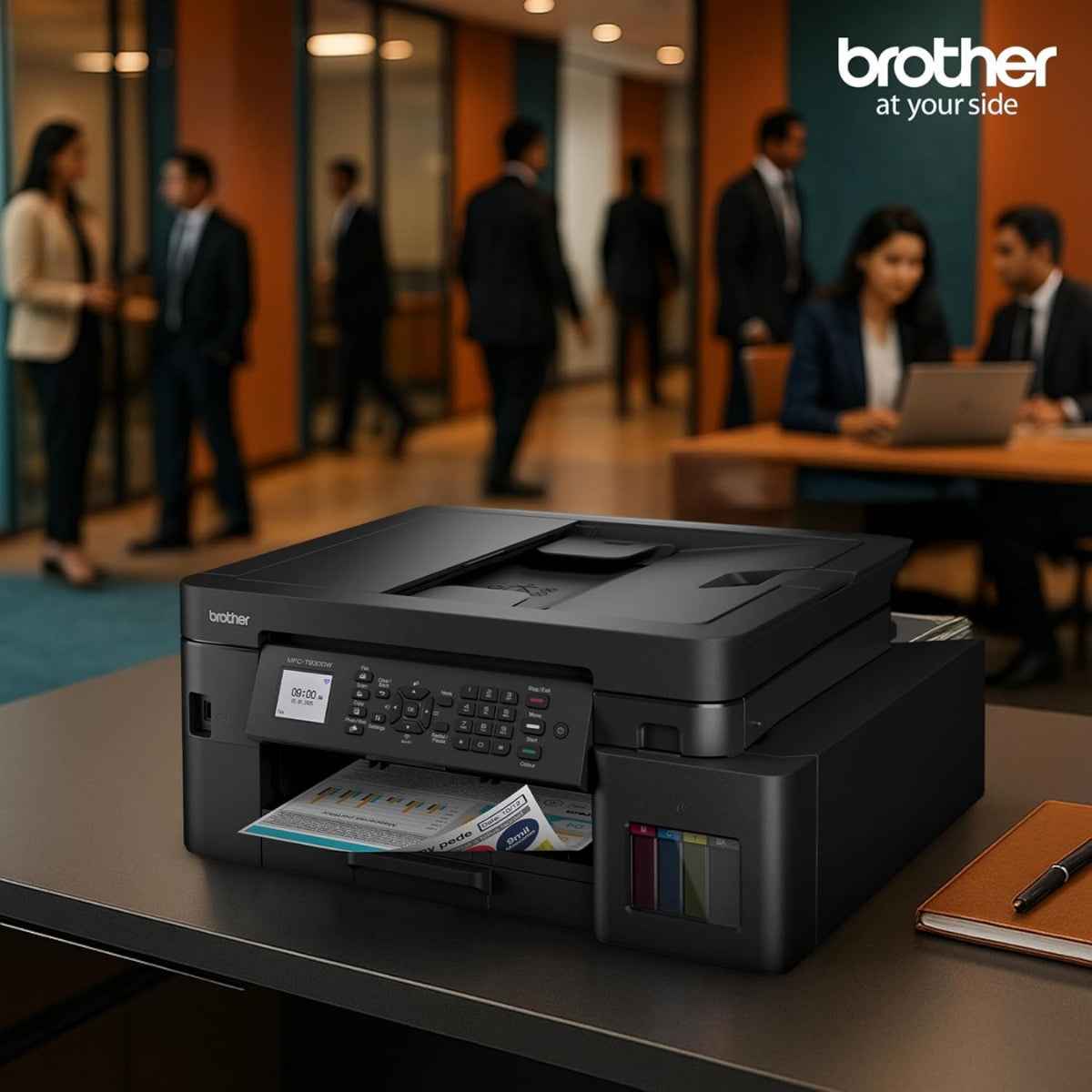 Brother MFC-T930DW Ink Tank Printer, Up to 1200 x 6000 DPI, 17 IPM Print Speed, Auto 2-Sided Duplex Printing, 20 Sheets Auto-Document Feeder, WiFi, WiFi-Direct, USB 2.0, LAN, Black | MFC T930DW