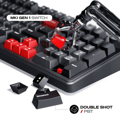 Cybeart Akula 99 Signature Edition Mechanical Gaming Keyboard | 99 Keys + Media Knob | Pre-Lubed Linear Switches | Hot-Swappable | RGB | Tri-Mode | KB-AKULA99TRI-CYB01 / KB-AKULA99TRI-CYB02