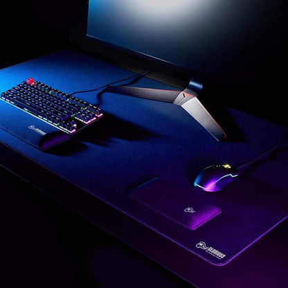 Glorious 3XL Extended Gaming Mouse Pad/Mat, Long Black Cloth, Mousepad, Stitched Edges, 48x24 |Black