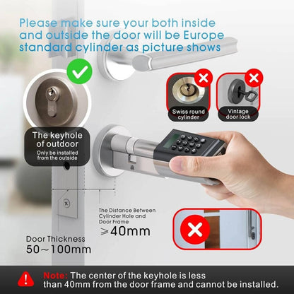 WELOCK PCB41 Smart Keypad Door Lock – Password &amp; RFID Electronic Smart Lock, Bluetooth App Control, Keyless Entry, Black | PCB41