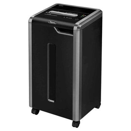 Fellowes Powershred 325ci Cross-Cut Shredder, 83L Bin Capacity, 4x38mm Cross-Cut, P-4 Security Level, Shreds Up to 24-Sheets, SiltenShred & Patented SafeSense Technology, Black
