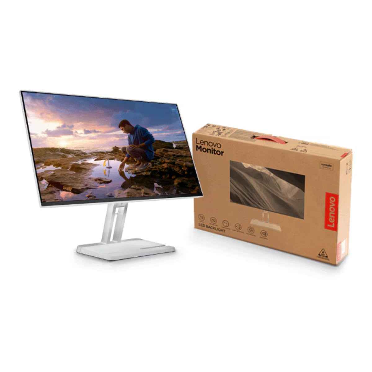 Lenovo L24i-4A, 23.8" FHD IPS Monitor, 1ms Response Time, AMD FreeSync, 100Hz Resfresh Rate, 16.7M Colors With 99% sRGB, 2x3W Speakers, Eyesafe 2.0 & Low Blue Light, HDMI/VGA, Cloud Gray