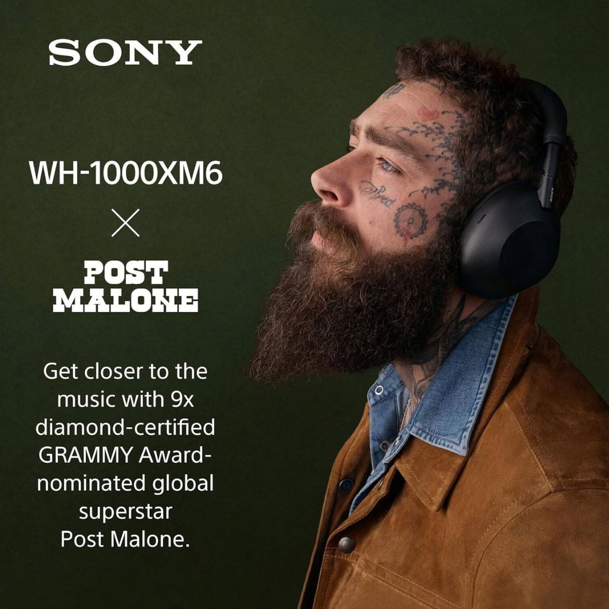 Sony WH-1000XM6 Wireless Noise Cancelling Headphones | 30mm Driver | DSEE Extreme | Ambient Sound Mode | Black