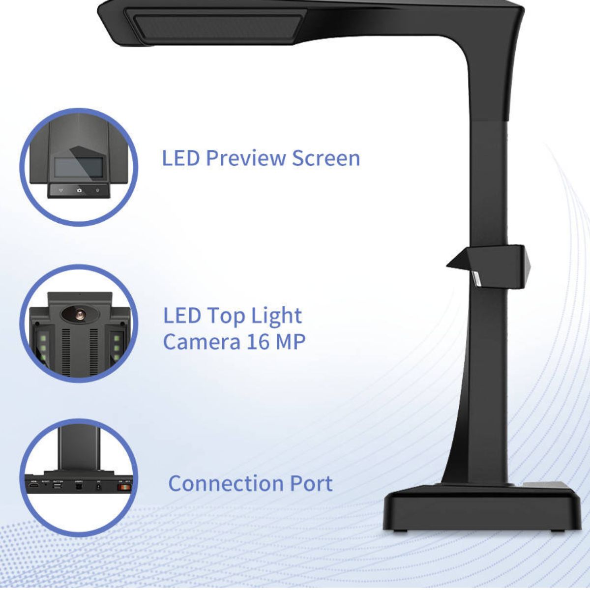 CZUR ET-25 Pro Overhead Book/Document Scanner, 25MP HD Camera, Scan up to A3 Format, Patented Page-Flattening Algorithms, 1.5s/page Print Speed, Efficient OCR, JPG, PDF, TIFF, Gray | ET25 Pro
