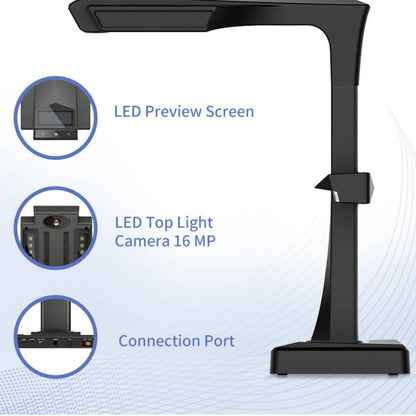 CZUR ET-25 Pro Overhead Book/Document Scanner, 25MP HD Camera, Scan up to A3 Format, Patented Page-Flattening Algorithms, 1.5s/page Print Speed, Efficient OCR, JPG, PDF, TIFF, Gray | ET25 Pro