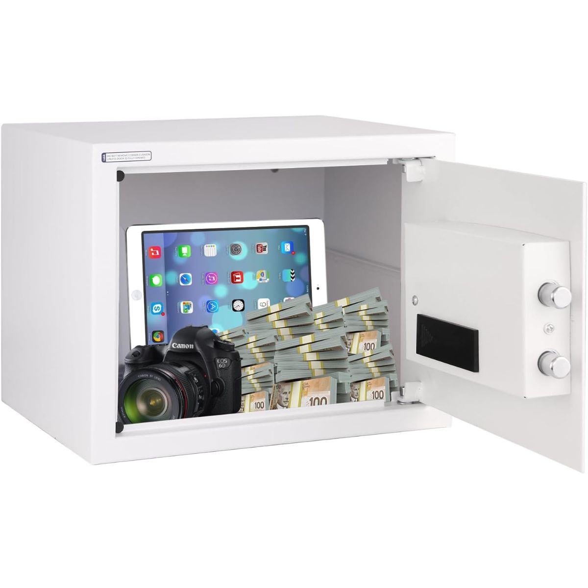 Rubik Large Safe Box with Digital Keypad & Key Lock – 30x38x30cm, Black / White | RB30EG-B / RB30EG-W