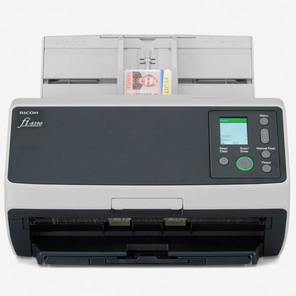 RICOH Fi-8190 Image Scanner with 100 Page ADF, 90 ppm Simplex & 180 ipm Duplex Scan Speed, Up to 600 dpi, Optimized HQ Images, 24-bit, Grayscale, USB, Ethernet, Black-Light Gray | PA03810-B001
