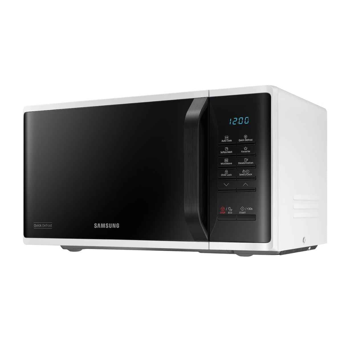 Samsung Solo Microwave Oven – 23L, 800W, with Quick Defrost, White | (MS23K3513AW)