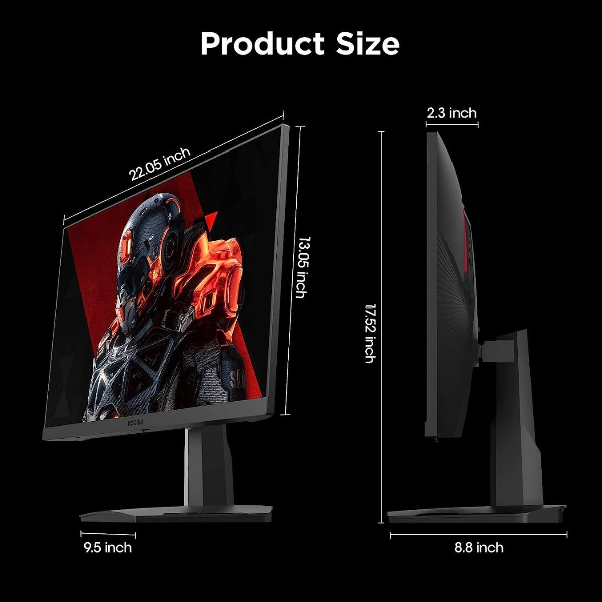 KOORUI 25E3A 24.5-Inch FHD VA Gaming Monitor – 170Hz Refresh Rate, 1ms Response Time, FreeSync &amp; G-Sync Compatible, 99% sRGB, HDMI &amp; DisplayPort | 25E3A