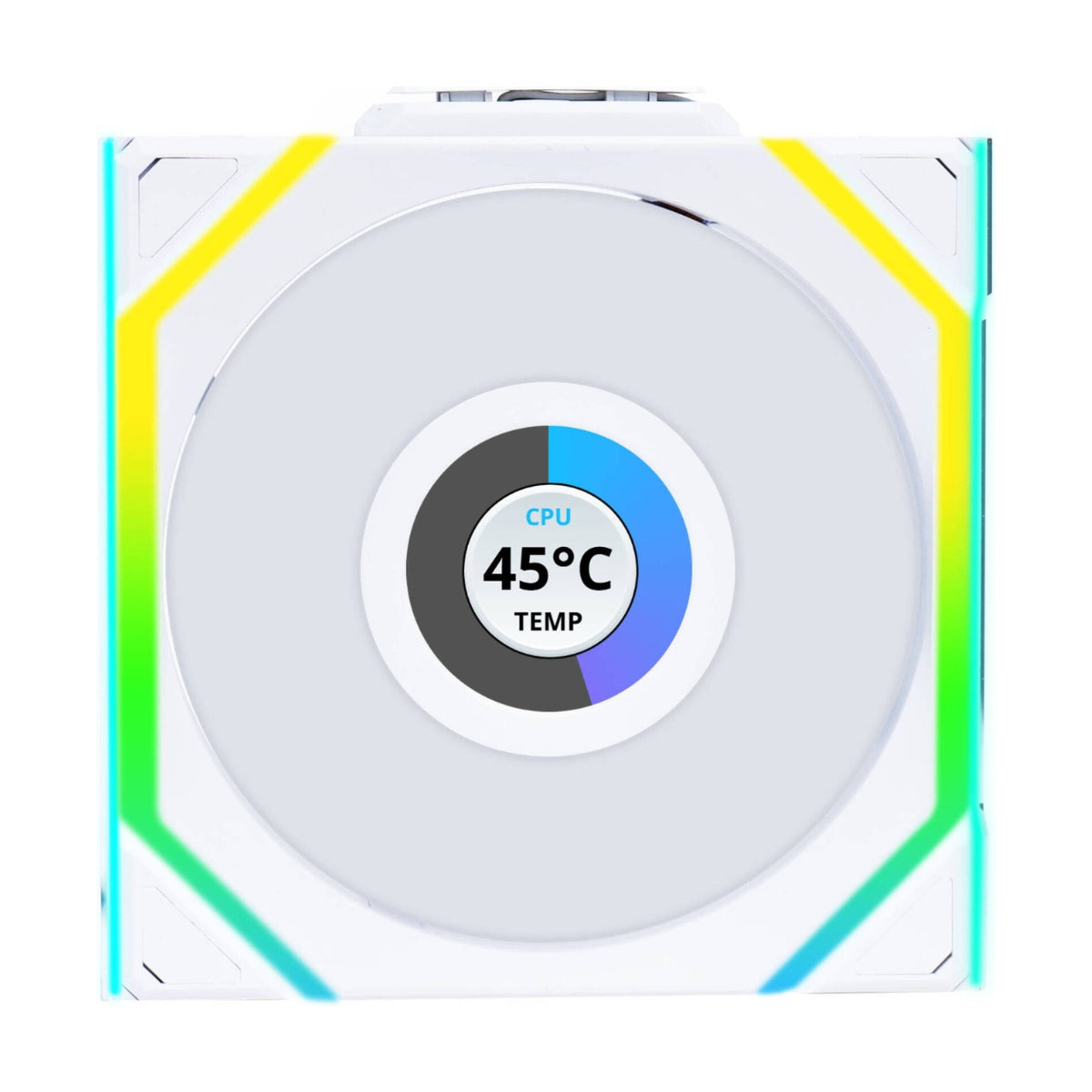 Lian-Li UNI FAN SL Wireless LCD Case Fan – 120mm, 1900 RPM, 58.08 CFM Airflow, Fluid Dynamic Bearing, Pack of 3 | Black / White