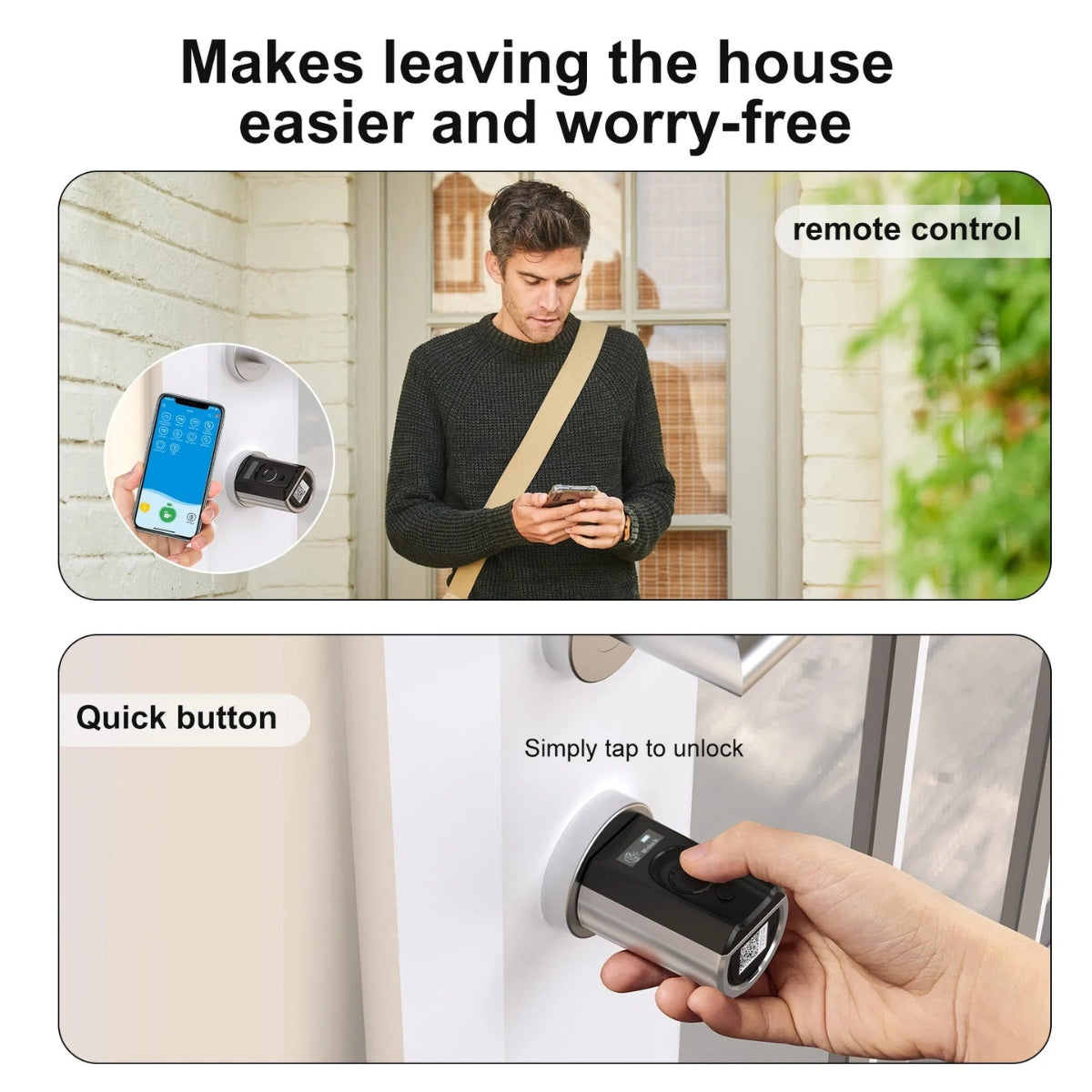 WELOCK Touch41 Biometric Fingerprint Smart Door Lock – Electronic Lock Cylinder, Wi-Fi App Control, RFID Card Access, Bluetooth, Keyless Entry | Touch41