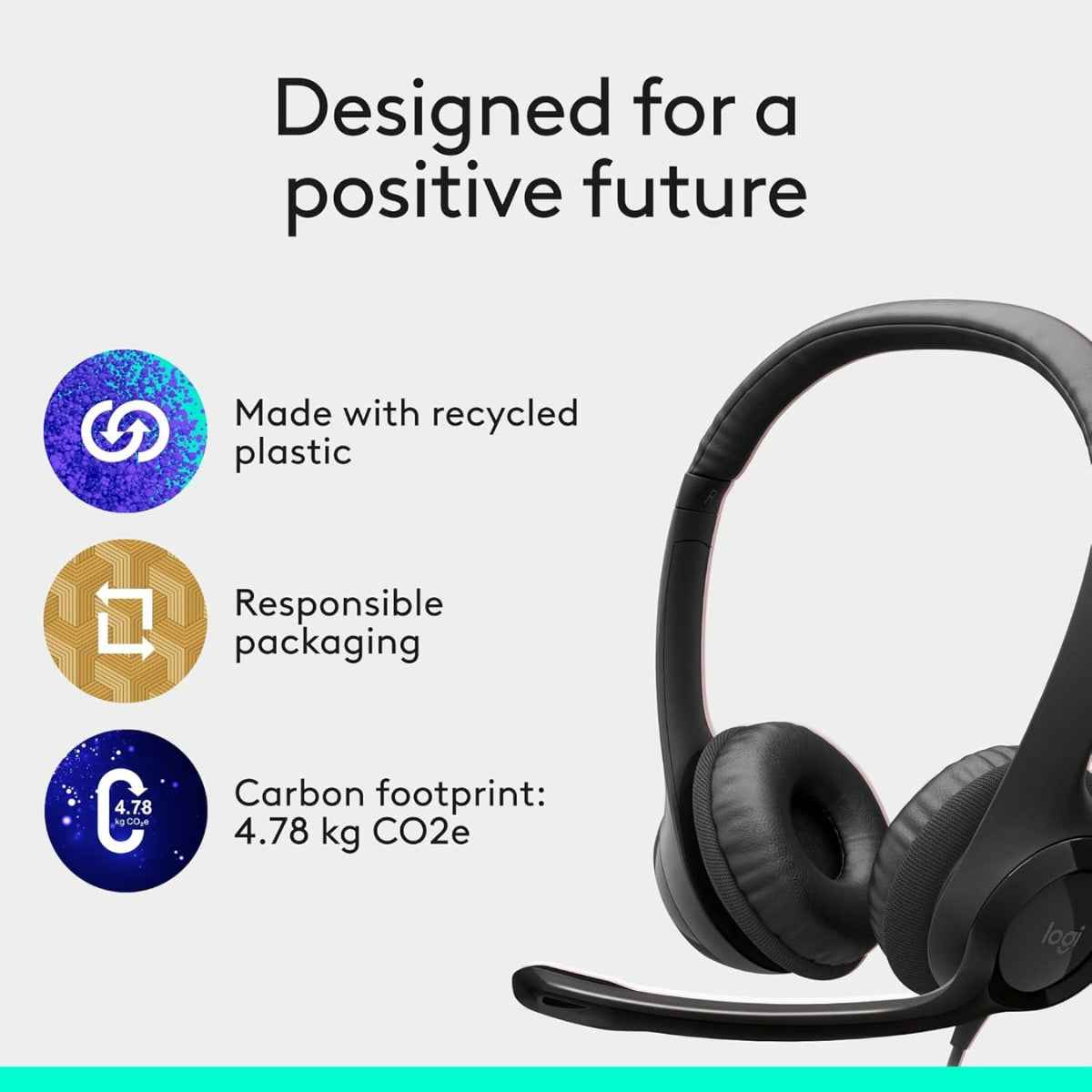 Logitech H390 USB Headset with Noise-Canceling Mic – Digital Stereo Sound & Plug-and-Play USB-A Connectivity