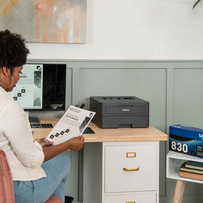Brother HL-L2400D Compact Mono Laser Printer, Automatic Duplex Printing, Up to 30/32 ppm, USB Connectivity, Black | HL-L2400D