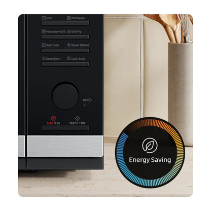 SAMSUNG mw4000d 32L Solo Microwave Oven Silver color with Power Defrost and Home Dessert, 1500 W Power Consumption, 7 Power Levels