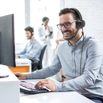 PORT Connect USB Comfortable Stereo Office Headset – Noise-Reducing Microphone, Plug & Play, Lightweight Design | 901605