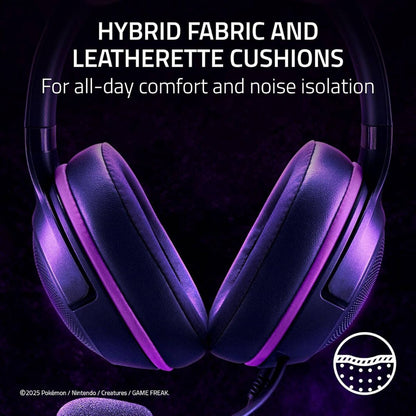 Razer Kraken Kitty V2 Gaming Headset | 40mm TriForce Drivers | HyperClear Cardioid Mic | Chroma RGB | USB Type-A | Gengar Pokémon Edition | RZ04-04730300-R3M1