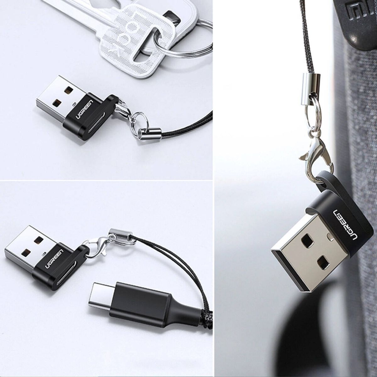 UGREEN US280 USB-C Female to USB-A 2.0 Male Adapter | 480Mbps | Aluminum Alloy | Black | 50568
